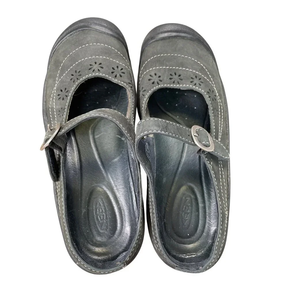 Keen Womens brown black leather Mary Jane sandals shoes size 7 SKU 8900 - Picture 15 of 16